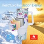 ZNYYZYBA 40 oz Tumbler with Handle and Straw, 40oz Hummingbird Tumbler with Handle Insulated Leak Proof Travel Coffee Mug, Reusable Stainless Steel Tumblers - Image 4