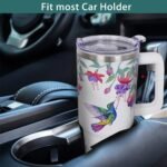 ZNYYZYBA 40 oz Tumbler with Handle and Straw, 40oz Hummingbird Tumbler with Handle Insulated Leak Proof Travel Coffee Mug, Reusable Stainless Steel Tumblers - Image 6