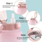 Half Gallon Water Bottle with Sleeve & Strap 64 OZ Motivational Water Bottles with Straw Large Wide Mouth Water Jug with Time Marker for Fitness, Gym and Outdoor Sports, Leak-proof & BPA Free, - Image 5