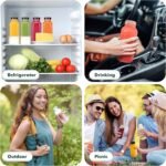 15 Pack 8 oz Glass Juice Bottles with Black Lids & Labels, Reusable Travel Juice Storage Containers, Clear Glass Drink Jars for Juicing, Water, Ginger, Wellness Shots - Leakproof, Dishwasher Safe - Image 5