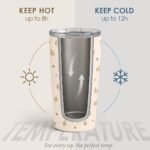 SANDJEST Botanical Tumbler 20oz, Stainless Steel Travel Cup with Lid, Insulated Coffee Mug, Botanical Gifts for Women Girls Friends Sisters on Birthday Christmas - Image 4