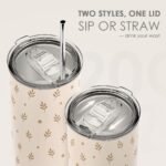 SANDJEST Botanical Tumbler 20oz, Stainless Steel Travel Cup with Lid, Insulated Coffee Mug, Botanical Gifts for Women Girls Friends Sisters on Birthday Christmas - Image 5