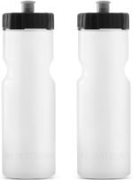 Bike Water Bottle Holder & Bottle Combo – 2-Pack 22 oz Sports Squeeze Bottles with Pull Top Cap & Easy-Install Bike Cage – Made in USA – 50 Strong Brand - Image 3