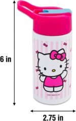 Hello Kitty Stainless Steel Water Bottle Set - Bundle of 14oz Reusable Canteen for Home, School & Sports, Sticker, Tattoos, More | HK Bottle & Straw - Image 4