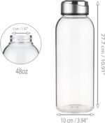 SHOW INGENUITY 48 OZ Borosilicate Glass Water Bottle BPA Free Reusable Glass Drinking Bottle with Neoprene and Stainless Steel Lid - Image 6