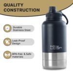 Tail Wagging Love 32oz 3-in-1 Portable Travel Water Bottle, Food & Hydration Bottle - Dual Use for Humans & Pets with Detachable Bowls, Stainless Steel, Keeps Water Hot for 6hrs & Cold for 12hrs - Image 4
