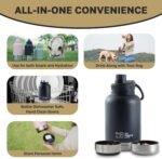 Tail Wagging Love 32oz 3-in-1 Portable Travel Water Bottle, Food & Hydration Bottle - Dual Use for Humans & Pets with Detachable Bowls, Stainless Steel, Keeps Water Hot for 6hrs & Cold for 12hrs - Image 5