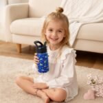 Kids Water Bottle,14oz Stainless Steel Insulated Water Tumbler Leak-Proof,School Water Mug,Small and Portable,Suitable for Boys and Girls to Use(Blue cartoon car) - Image 3