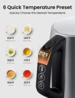 COMFEE' Stainless Steel Electric Kettle, Temperature Control with 6 Presets, 1-Hr Keep Warm, Kettle Water Boiler 1.7 Litres, 1500W with Viewing Window, Auto-Off and Boil-Dry Protection - Image 3