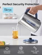 COMFEE' Stainless Steel Electric Kettle, Temperature Control with 6 Presets, 1-Hr Keep Warm, Kettle Water Boiler 1.7 Litres, 1500W with Viewing Window, Auto-Off and Boil-Dry Protection - Image 5