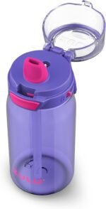 Zulu Kids Flex 16oz Tritan Plastic Water Bottle with Silicone Spout, Leak-Proof Locking Flip Lid and Soft Touch Carry Loop for School Backpack, Lunchbox, and Outdoor Sports, Purple - Image 3