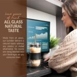 Tupkee Reusable Glass Straws - 8 Pack Clear Glass Drinking Straws 20-Ounce Double Wall Glass Travel Tumbler – Includes 4 Straight and 4 Bend 9” x 1cm Glass Straws with 3 Cleaning Brushes - Image 4