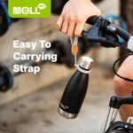 Mollcity 9 oz Water Bottle Stainless Steel Double Wall Vacuum Insulated Sports Water Bottle for Kids, Small Mini Cola Shape Water Bottle Leak Proof (Black-Silver) - Image 4