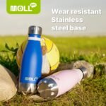 Mollcity 9 oz Water Bottle Stainless Steel Double Wall Vacuum Insulated Sports Water Bottle for Kids, Small Mini Cola Shape Water Bottle Leak Proof (Black-Silver) - Image 5