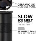 Elemental Artisan Insulated Tumbler, Triple Wall Coffee Travel Mug, Reusable Stainless Steel Coffee Tumbler with Ceramic Lid, Thermal Coffee Cups for Hot (6 Hrs) & Cold (18 Hrs), 16oz - Black - Image 3