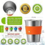 Stainless Steel Cups for Kids and Toddlers 8 oz. with Silicone Sleeves - Small Metal Cups for Home & Outdoor Activities, BPA Free Healthy Unbreakable Premium Metal Drinking Glasses (4-Pack) - Image 3