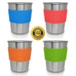 Stainless Steel Cups for Kids and Toddlers 8 oz. with Silicone Sleeves - Small Metal Cups for Home & Outdoor Activities, BPA Free Healthy Unbreakable Premium Metal Drinking Glasses (4-Pack) - Image 6