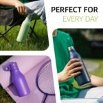 25oz Stainless Steel Water Bottle with Straw, Insulated Metal Travel Water Bottle, Reusable and Leak Proof, BPA Free, Double Wall Design, Black - Image 6