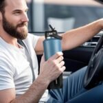 HYDROWION 32 oz Insulated Water Bottle, Car Water Bottle Holder - Double Wall Vacuum Insulated Travel Bottle with Straw Lid, Spout Lid and Flex Cap - Cold for 24H, Hot for 12H, Black - Image 6