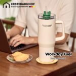WAGENSTEIGER ERSTEBAHNHOF Alpine Insulated Tumbler Ceramic-Coated Travel Mug with Handle, Twist Lid, and Reusable Straw – Double-Wall Vacuum, Leakproof, Eco-Friendly Smoothie & Coffee Cup (Cream) - Image 6