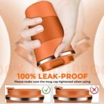 Insulated Coffee Tumbler 12 oz, Stainless Steel Coffee Mug with Lids, Travel Coffee Mug Leak Proof, Double Wall Vacuum Insulated Reusable Coffee Cup, Keep Drinks Hot and Cold (Orange, 12 Ounces) - Image 4