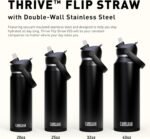 CamelBak Thrive Flip Straw Water Bottle 20oz - Insulated Stainless Steel, Black - Image 6