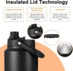 Sursip 1 Gallon Insulated Water Jug wtih Straw, Stainless Steel Large Sports one Gallon Water Bottle for Travel, Hiking, Camping 128 oz(Black) - Image 5