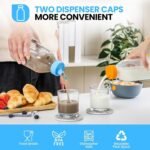 2 Pack 32 OZ Glass Milk Bottles with 2 Pour Spout Lids & 2 Nut Milk Bags & 2 Airtight Caps, Reusable Glass Bottles, Breast Milk Pitcher, Syrup, Honey, Water Jug, Juice Container for Refrigerator - Image 4