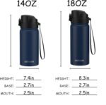 GOPPUS Kids Water Bottle (Straw Lid) - 14 Oz Stainless Steel Travel Bottle, Double Wall Vacuum Leak Proof Kids Cup for School Boys Girls,Iron Shark - Image 6