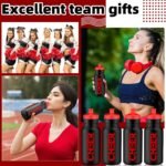Hushee 12 Pack Cheer Water Bottle Squeeze Bulk 20 oz Cheerleader Reusable Plastic Sports Water Bottles with Pull Top Cap Coach Gift for Team Party Supplies Gym Party Supplies(Black and Red) - Image 5