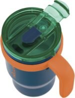 REDUCE 14 oz Coldee Tumbler with Handle for Kids - 2 Pack, Leakproof Insulated Stainless Steel Mug with Lid & Spill-Proof Straw, Keeps Drinks Cold up to 18 Hrs, Grey and Navy - Image 5