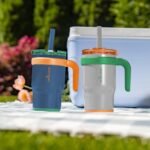 REDUCE 14 oz Coldee Tumbler with Handle for Kids - 2 Pack, Leakproof Insulated Stainless Steel Mug with Lid & Spill-Proof Straw, Keeps Drinks Cold up to 18 Hrs, Grey and Navy - Image 6