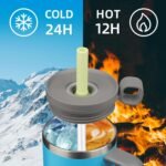 BJPKPK 32oz Stainless Steel Insulated Tumbler with Handle and Straw Travel Coffee Mug Thermal Cups with Lid,Reef Blue - Image 5