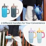 BJPKPK 32oz Stainless Steel Insulated Tumbler with Handle and Straw Travel Coffee Mug Thermal Cups with Lid,Reef Blue - Image 6