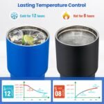 13.5oz Kids Insulated Tumbler with Straw,2 Pack Kids Insulated Water Bottle Stainless Steel Double Wall Vacuum Tumbler with 2 in 1 Sip/Swig Lids,Leak Proof Water Bottle for School(Black-Blue) - Image 6