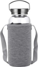 Gulujoy 32 oz Glass Water Bottle Wide Mouth with Neoprene Sleeve, Bpa Free - Image 3