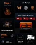 Laser Engraving Machine for Beginners, Woxcker L2 Flex 5W Enclosure Pre-Assemble Laser Engraver 0.01mm High Precision for Coated Metal, Wood, Acrylic, Leather, Glass (Class 1 Output 5000mW） - Image 4