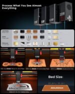 Laser Engraving Machine for Beginners, Woxcker L2 Flex 5W Enclosure Pre-Assemble Laser Engraver 0.01mm High Precision for Coated Metal, Wood, Acrylic, Leather, Glass (Class 1 Output 5000mW） - Image 5