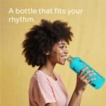 purifyou 40oz / 32oz / 22oz / 12oz Borosilicate Glass Water Bottle with Time & Volume Markers, Silicone Sleeve, Stainless Steel Lid | Reusable Glass Bottle for Water & Juice (32oz Aqua Blue) - Image 7