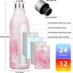BJPKPK Insulated Water Bottles, 25 oz Stainless Steel Metal Water Bottle with Strap, BPA Free Leak Proof Jugs, Mugs, Flasks, Reusable Thermal Flasks for Sports & Travel, Blossom - Image 4