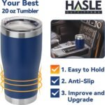 HASLE OUTFITTERS 20 oz Tumbler Bulk, Stainless Steel Tumblers with Lid, Vacuum Insulated Tumbler, Double Wall Powder Coated Cup, coffee mugs, Navy Blue, 1 Pack - Image 4