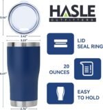 HASLE OUTFITTERS 20 oz Tumbler Bulk, Stainless Steel Tumblers with Lid, Vacuum Insulated Tumbler, Double Wall Powder Coated Cup, coffee mugs, Navy Blue, 1 Pack - Image 5