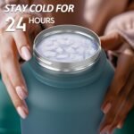 Navigate 32 oz Insulated Stainless Steel Sports Water Bottle with Spout & Handle Lids,Wide Mouth Water Jug with Double Walled Leak Proof Keep Cold for 24 Hrs Hot for 12 Hrs, Blue Gradient - Image 3