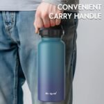 Navigate 32 oz Insulated Stainless Steel Sports Water Bottle with Spout & Handle Lids,Wide Mouth Water Jug with Double Walled Leak Proof Keep Cold for 24 Hrs Hot for 12 Hrs, Blue Gradient - Image 4