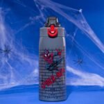 Zak Designs Marvel Spider-Man Sage Kids Water Bottle For School or Travel, 19oz Stainless Steel Water Bottle With Straw, Handle, and Leak-Proof, Pop-Up Spout Cover (Miles Morales) - Image 4