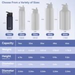 HASLE OUTFITTERS Insulated Water Bottle Kids 16 oz Double Wall Vacuum Stainless Steel Water Bottle Leak Proof for School Wide Mouth with Straw Lid & Spout Lid Keeps Cold and Hot(Navy,1pack) - Image 4