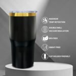 Metalya 20 oz Tumbler Stainless Steel Tumbler with Lid and Straw, Double Wall Vacuum Insulated Travel Coffee Mug for Laser Engrave, Powder Coated Cups for Hot and Cold Drinks (Black,1 pack) - Image 4