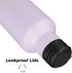 Insulated Water Bottle with Straw,17 OZ Double Wall Vacuum Stainless Steel Water Flask with 2 Lids,Purple - Image 5