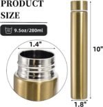 Covzoe 4 Pack Slim Insulated Water Bottles, 9.5 Oz Skinny Stainless Steel Small Water Bottles, Portable Leak Proof Sports Drink Bottle for Travel Camping, Gold Black White Silver - Image 3