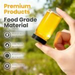 12 Pack 2 oz Glass Shot Mini Bottles with Black Lids - Reusable Leakage-Proof Small Clear Jar for Ginger, Wellness Shot, Juice, Sample, Whiskey, Essentials - Wide Mouth Containers, Dishwasher Safe - Image 3